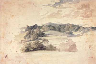 Hilly landscape with trees (mk03)